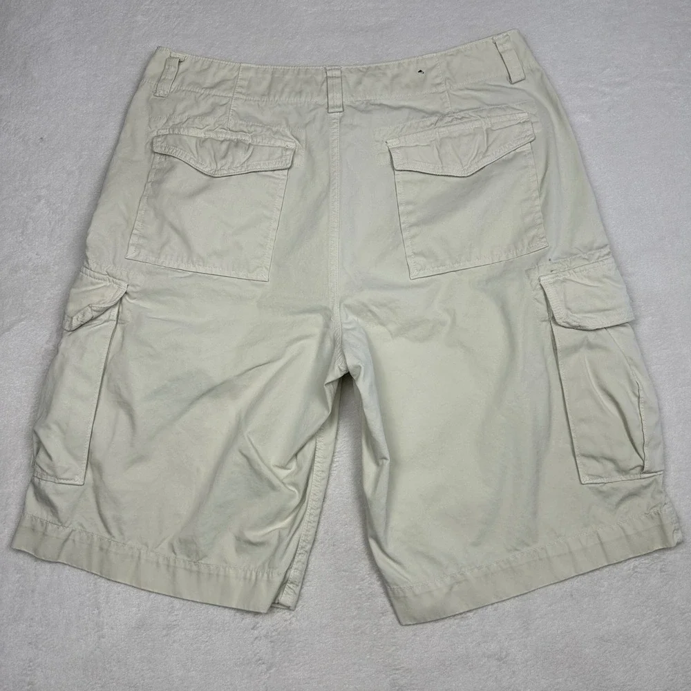 Banana Republic‎ Mens 34 Cream Off-White Cotton Utility Cargo Shorts 6-Pocket